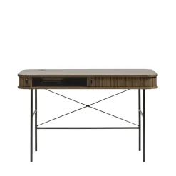 No name ALICIA Bureau 2 portes aux angles arrondis en bois et métal L120cm