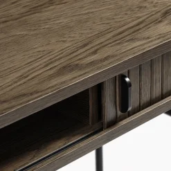 No name ALICIA Bureau 2 portes aux angles arrondis en bois et métal L120cm