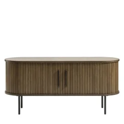 No name ALICIA Meuble tv 2 portes aux angles arrondis en bois et métal L120cm