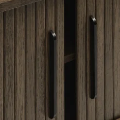 No name ALICIA Meuble tv 2 portes aux angles arrondis en bois et métal L120cm