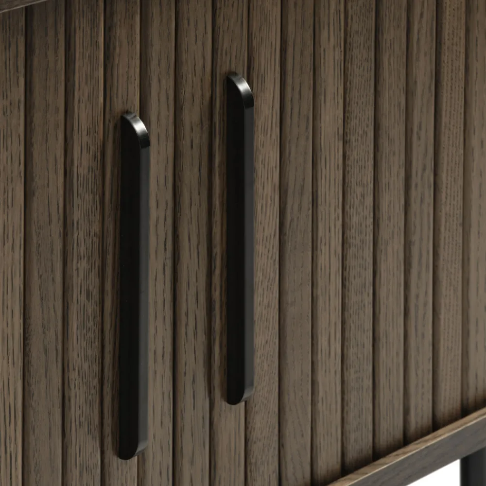 No name ALICIA Meuble tv 2 portes aux angles arrondis en bois et métal L120cm