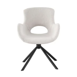 House Nordic AMORIM Chaise de bureau en tissu bouclette et métal