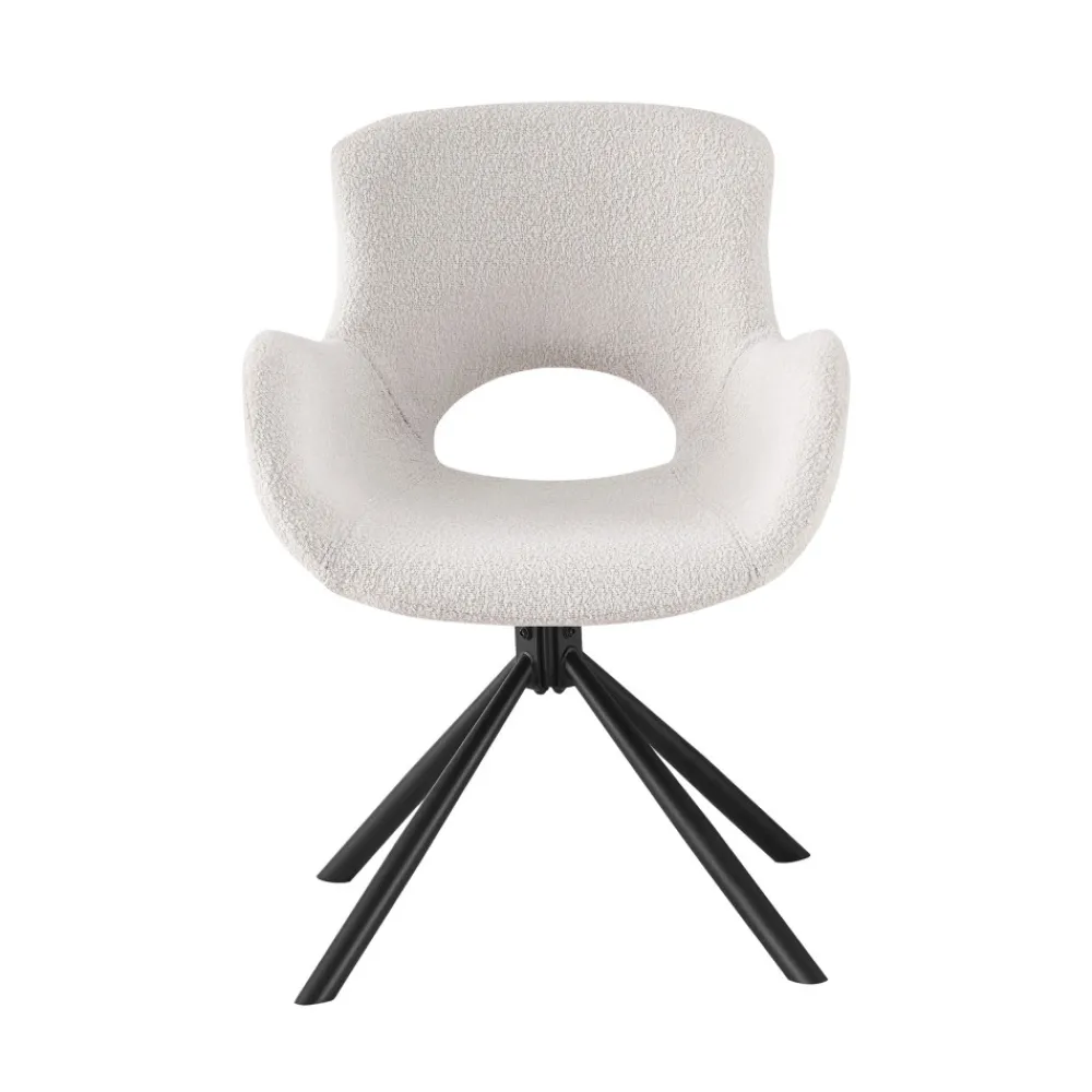 House Nordic AMORIM Chaise de bureau en tissu bouclette et métal