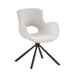 House Nordic AMORIM Chaise de bureau en tissu bouclette et métal