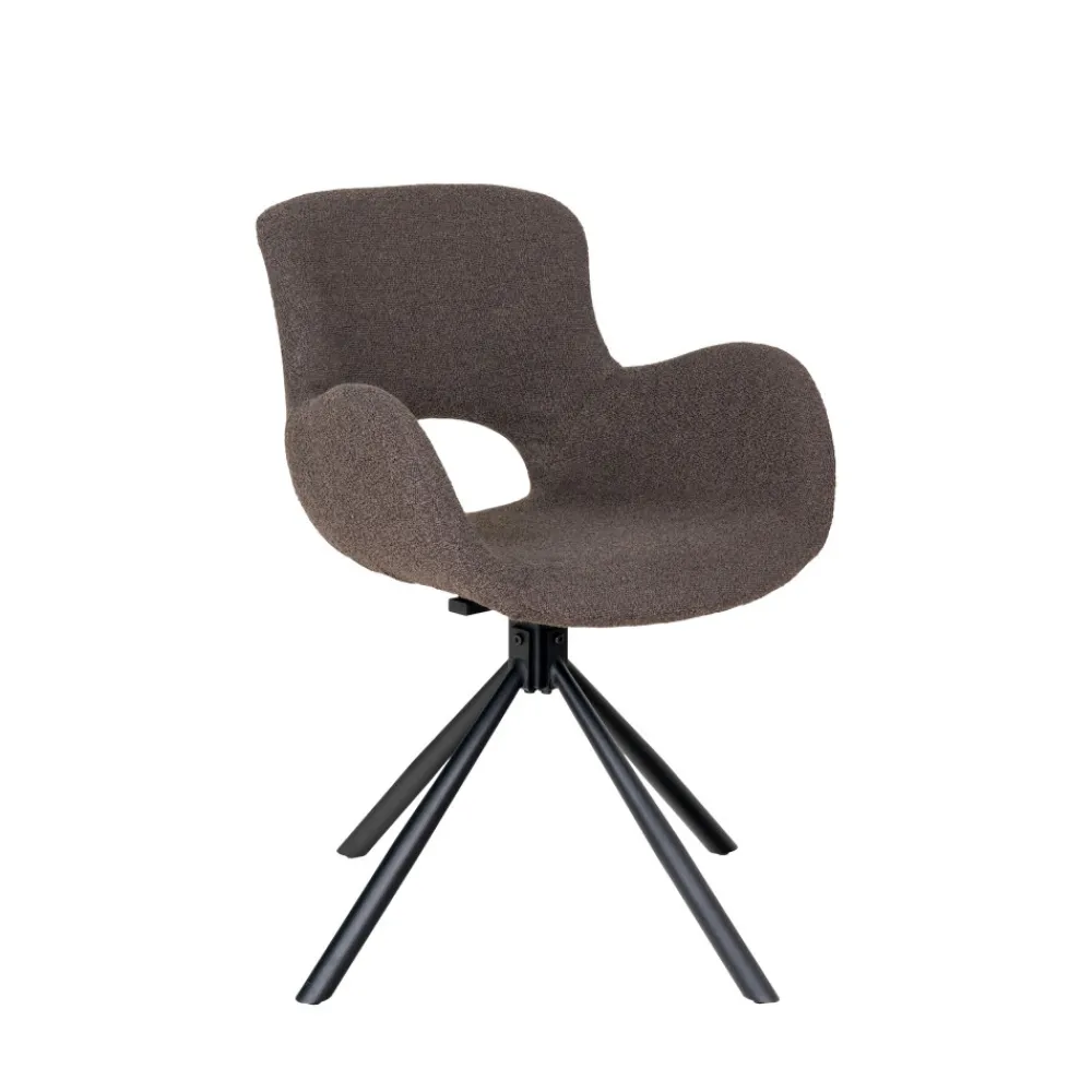 House Nordic AMORIM Chaise de bureau en tissu bouclette et métal