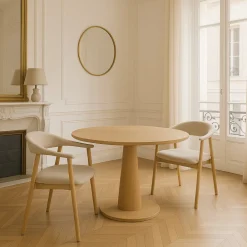 Drawer ANABATE Lot de 2 fauteuils de table en tissu et bois