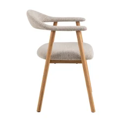 Drawer ANABATE Lot de 2 fauteuils de table en tissu et bois