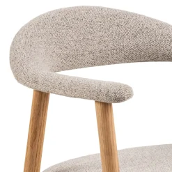 Drawer ANABATE Lot de 2 fauteuils de table en tissu et bois