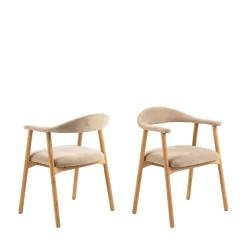 Drawer ANABATE Lot de 2 fauteuils de table en tissu et bois