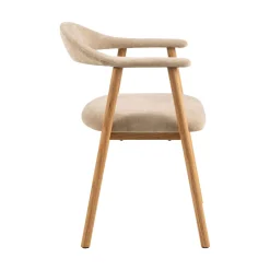 Drawer ANABATE Lot de 2 fauteuils de table en tissu et bois