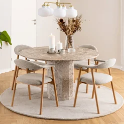 Drawer ANABATE Lot de 2 fauteuils de table en tissu et bois