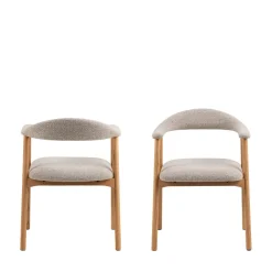 Drawer ANABATE Lot de 2 fauteuils de table en tissu et bois