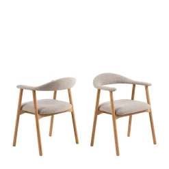 Drawer ANABATE Lot de 2 fauteuils de table en tissu et bois