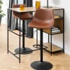 Drawer ANARTIA Tabouret de bar réglable en simili et métal H61-83cm