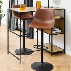 Drawer ANARTIA Tabouret de bar réglable en simili et métal H61-83cm