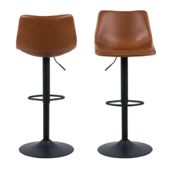 Drawer ANARTIA Tabouret de bar réglable en simili et métal H61-83cm