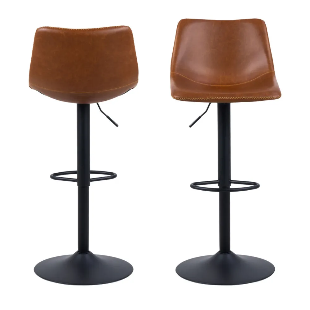 Drawer ANARTIA Tabouret de bar réglable en simili et métal H61-83cm
