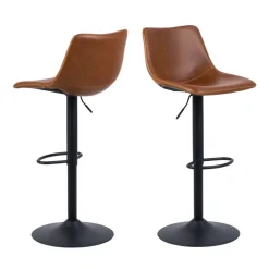 Drawer ANARTIA Tabouret de bar réglable en simili et métal H61-83cm