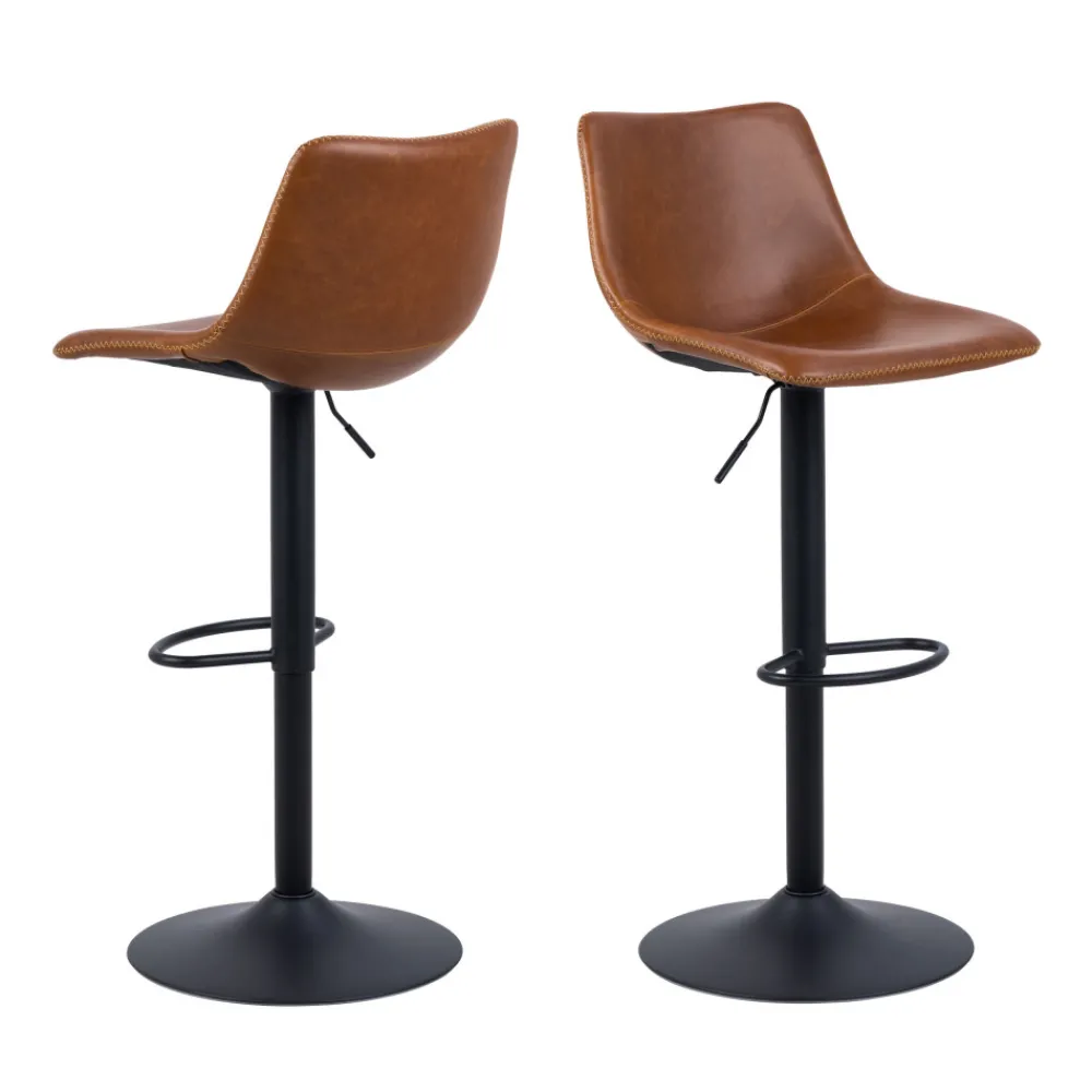 Drawer ANARTIA Tabouret de bar réglable en simili et métal H61-83cm