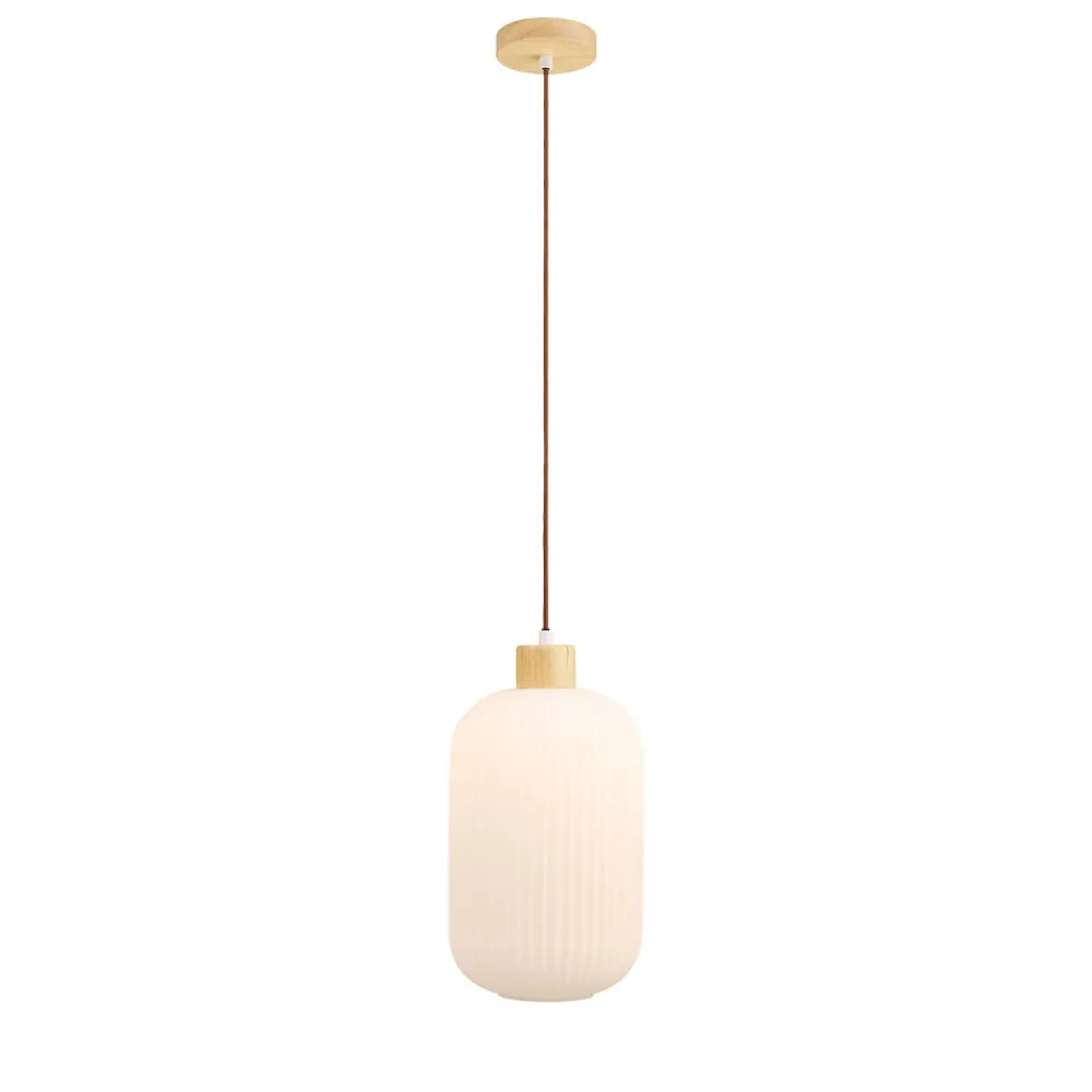 House Nordic ARGALO Suspension en verre et bois 20x38cm