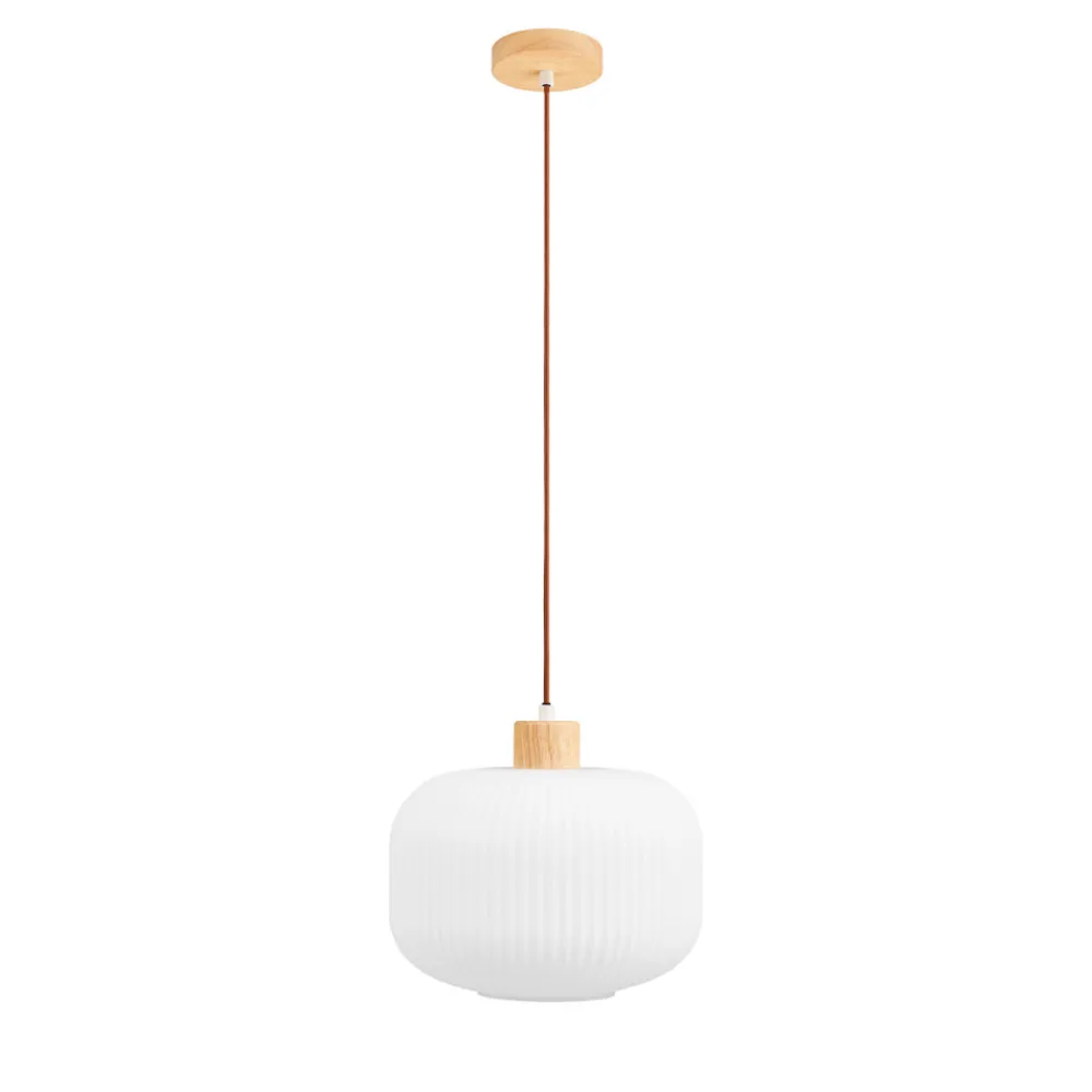 House Nordic ARGALO Suspension ronde en verre et bois ø30cm