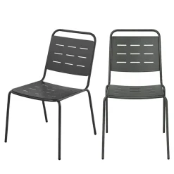 Drawer ARIA Lot de 4 chaises de jardin en métal