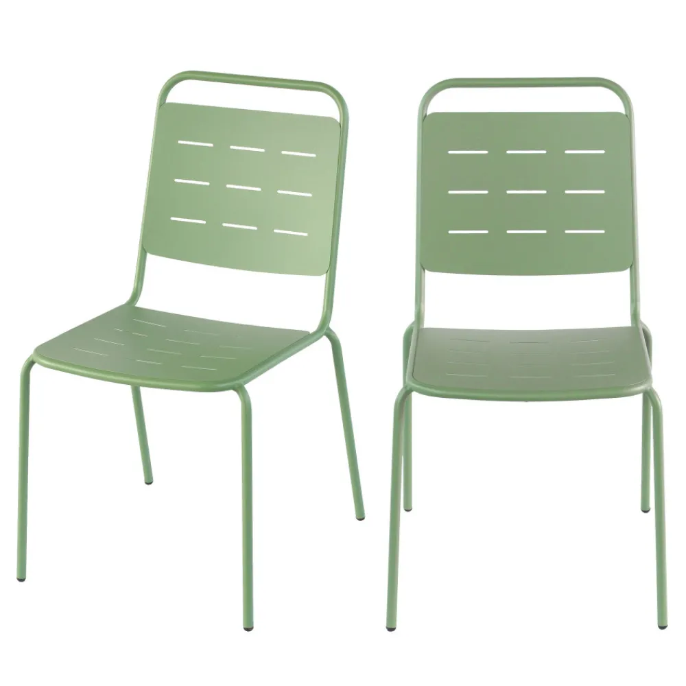 Drawer ARIA Lot de 4 chaises de jardin en métal