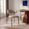 Drawer ARIA Lot de 2 chaises en tissu pieds effet bois foncé
