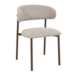 Drawer ARIA Lot de 2 chaises en tissu pieds effet bois foncé