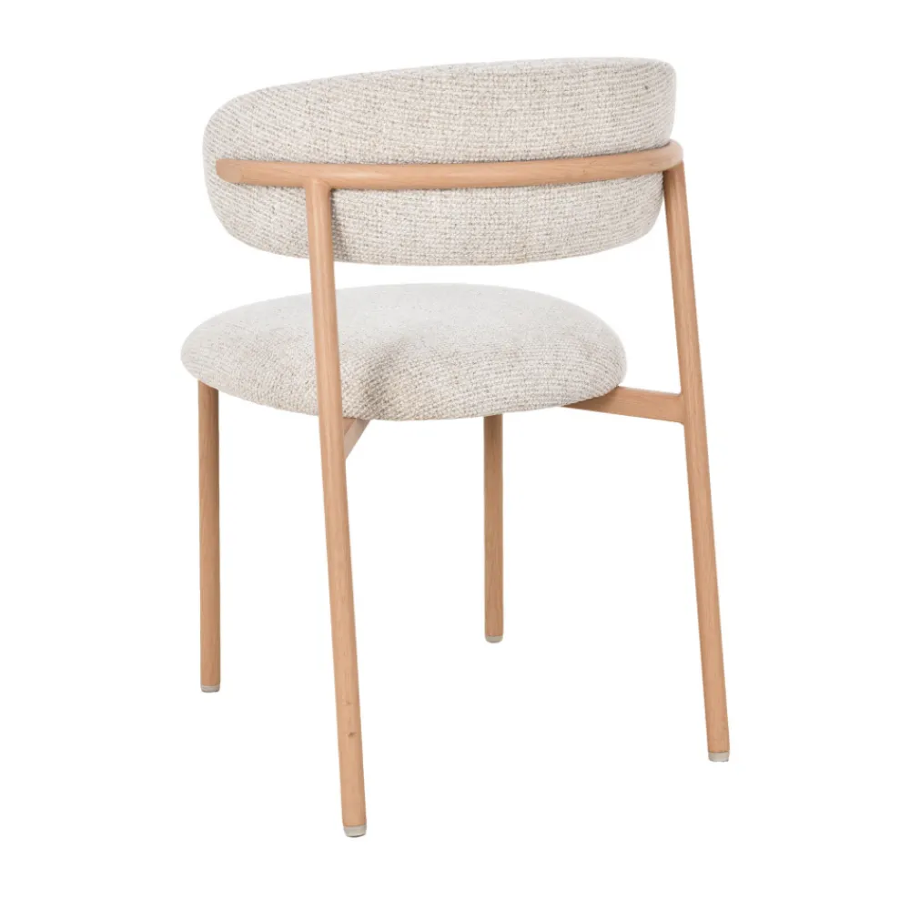 Drawer ARIA Lot de 2 chaises en tissu pieds effet bois clair