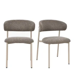 Drawer ARIA Lot de 2 chaises en tissu pieds beiges