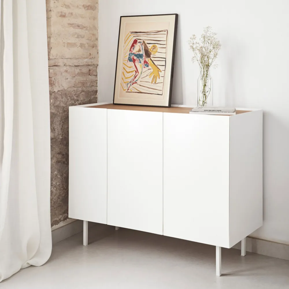 Teulat ARISTA Buffet en bois 3 portes 3 tiroirs L110cm