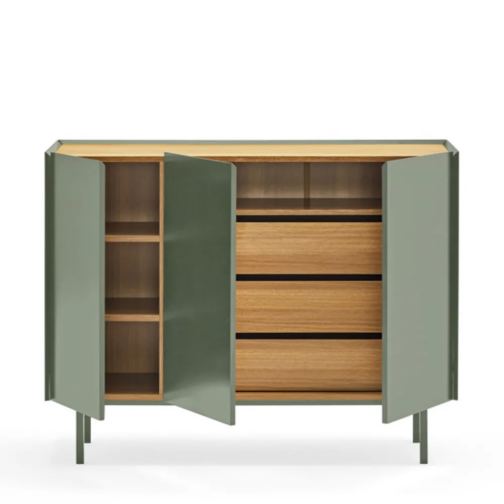 Teulat ARISTA Buffet en bois 3 portes 3 tiroirs L110cm