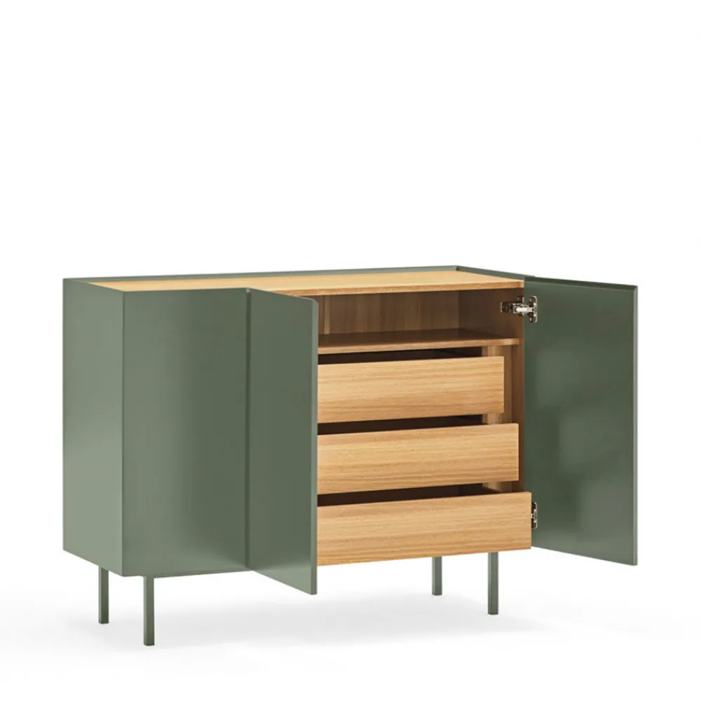 Teulat ARISTA Buffet en bois 3 portes 3 tiroirs L110cm