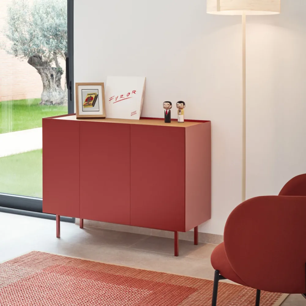 Teulat ARISTA Buffet en bois 3 portes 3 tiroirs L110cm