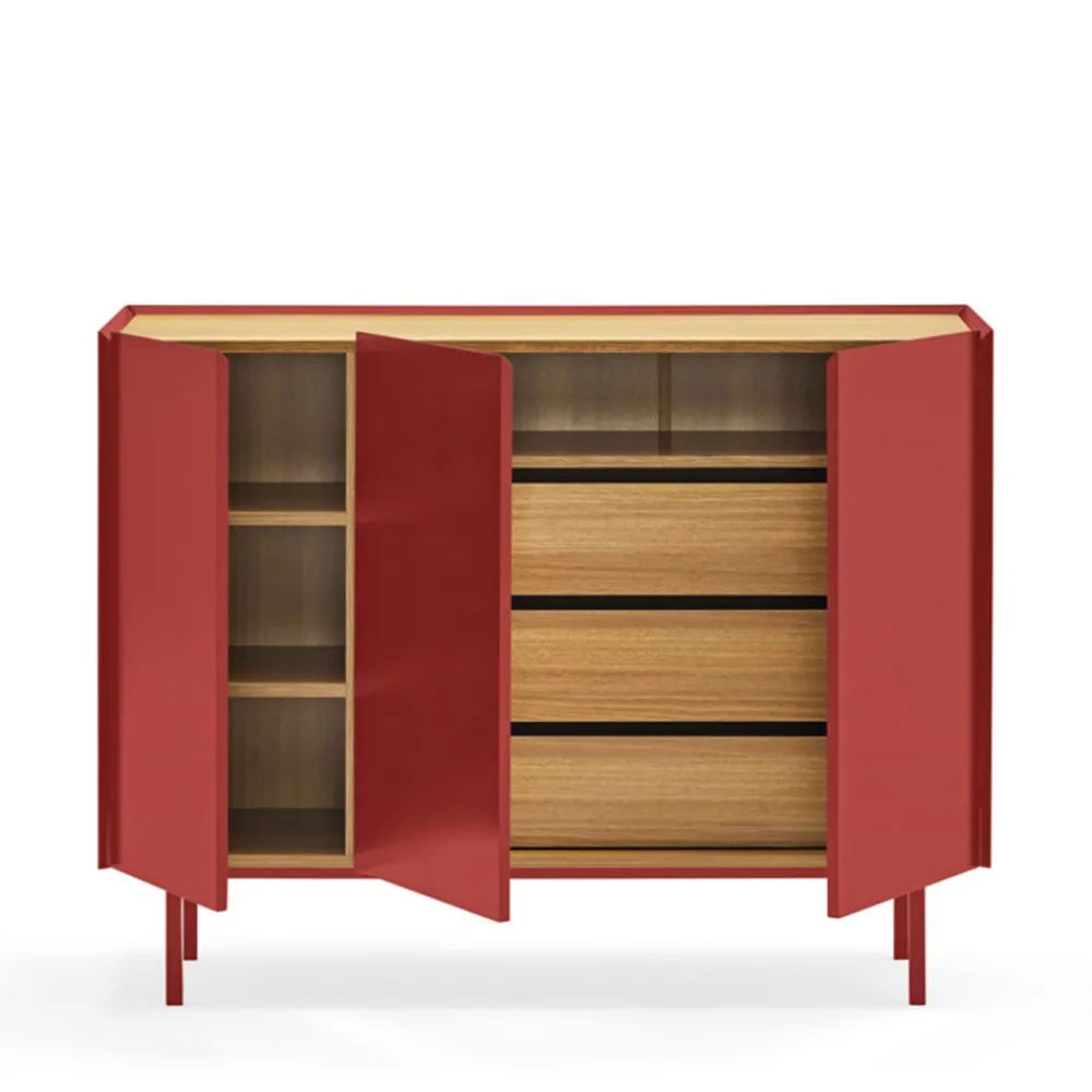 Teulat ARISTA Buffet en bois 3 portes 3 tiroirs L110cm