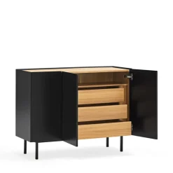 Teulat ARISTA Buffet en bois 3 portes 3 tiroirs L110cm