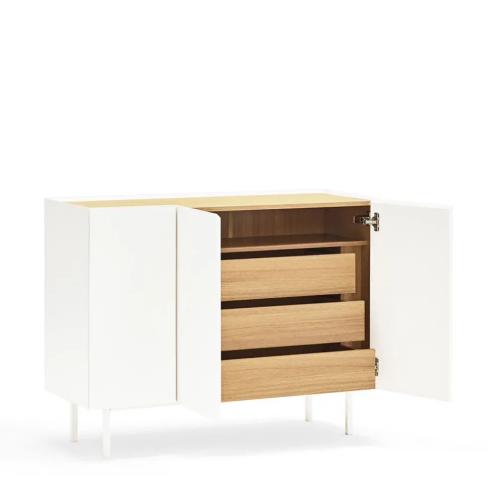Teulat ARISTA Buffet en bois 3 portes 3 tiroirs L110cm