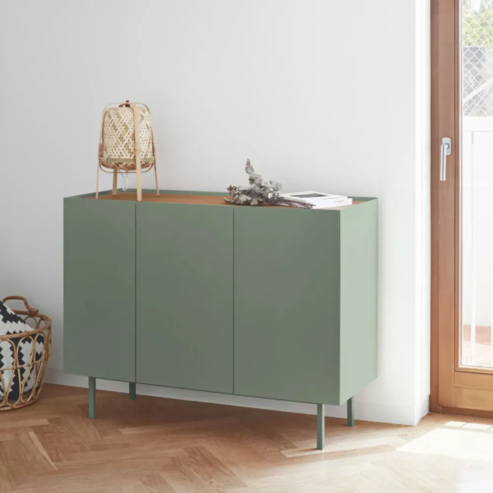 Teulat ARISTA Buffet en bois 3 portes 3 tiroirs L110cm