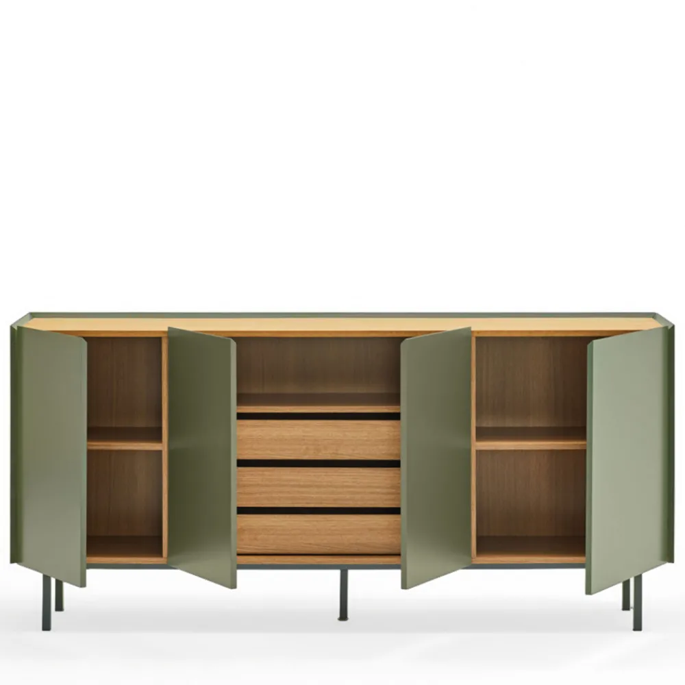 Teulat ARISTA Buffet en bois 4 portes 3 tiroirs L165cm