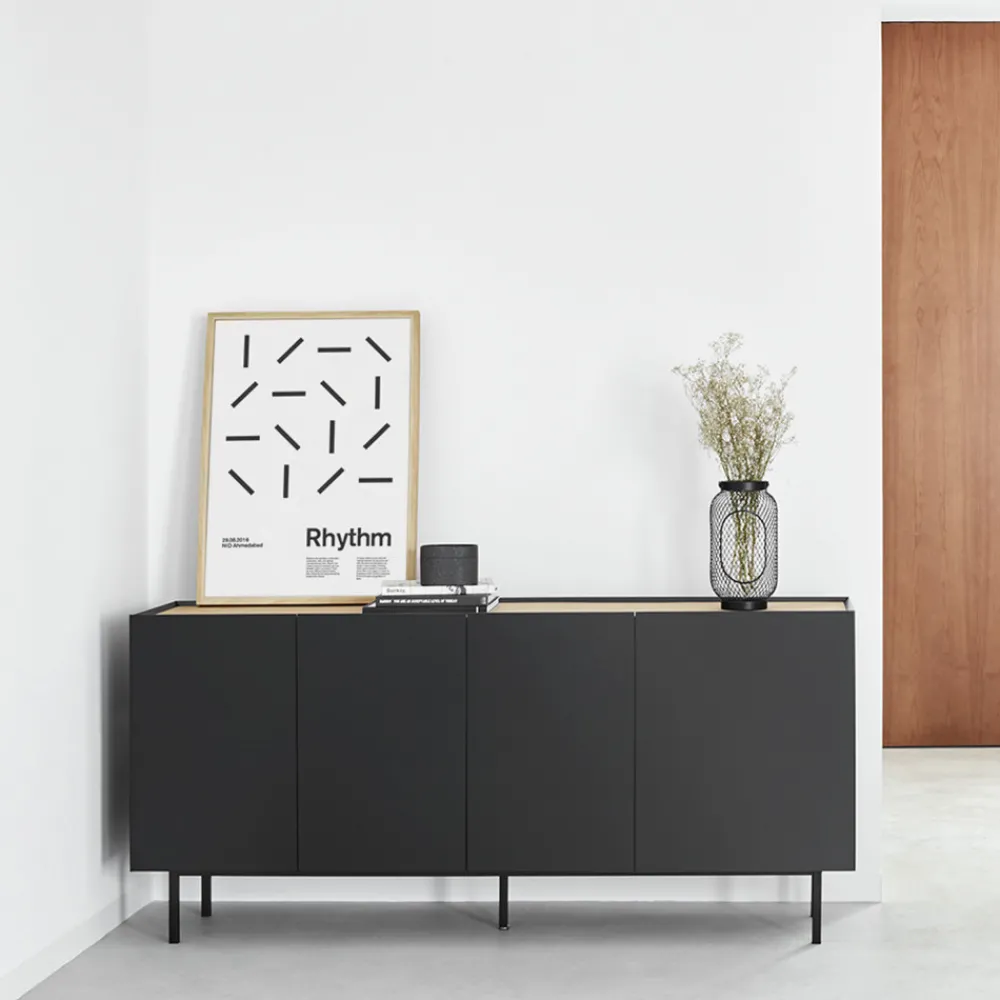 Teulat ARISTA Buffet en bois 4 portes 3 tiroirs L165cm