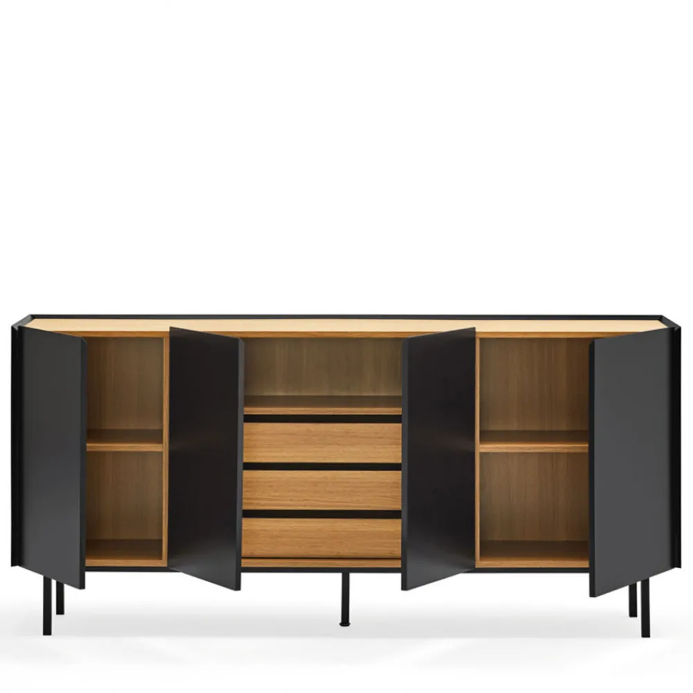 Teulat ARISTA Buffet en bois 4 portes 3 tiroirs L165cm