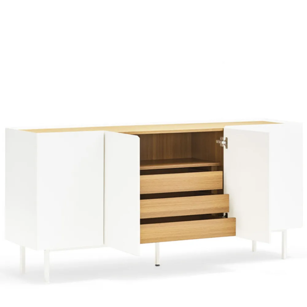 Teulat ARISTA Buffet en bois 4 portes 3 tiroirs L165cm