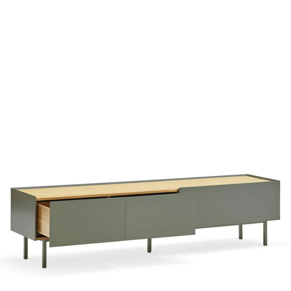 Teulat ARISTA Meuble TV en bois 1 porte 2 tiroirs L180cm