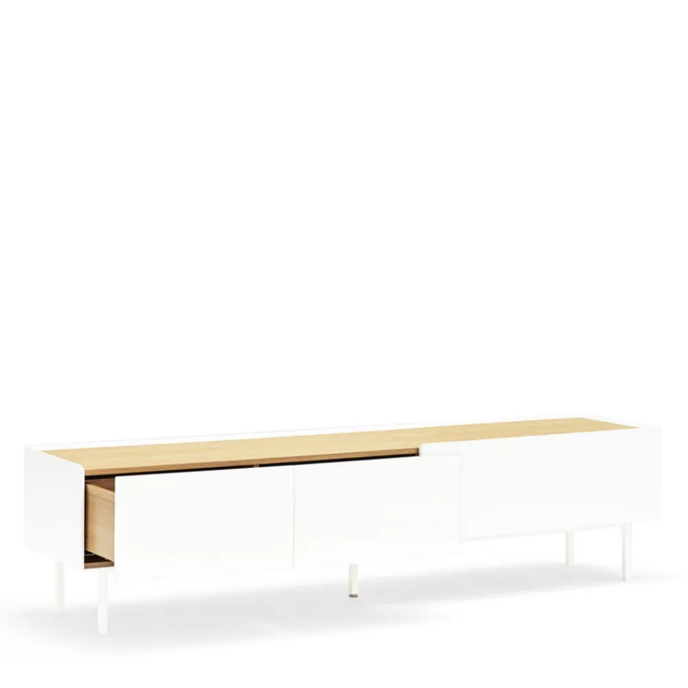 Teulat ARISTA Meuble TV en bois 1 porte 2 tiroirs L180cm