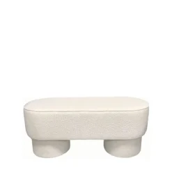 Drawer ARLO Banc arrondie en tissu bouclette L92cm