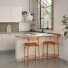 No name ARNO Lot de 2 chaises de bar en tissu et métal H66cm