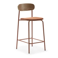 No name ARNO Lot de 2 chaises de bar en tissu et métal H66cm