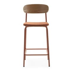 No name ARNO Lot de 2 chaises de bar en tissu et métal H66cm