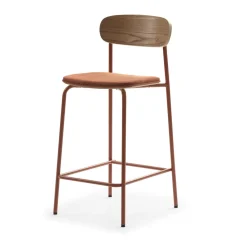 No name ARNO Lot de 2 chaises de bar en tissu et métal H66cm